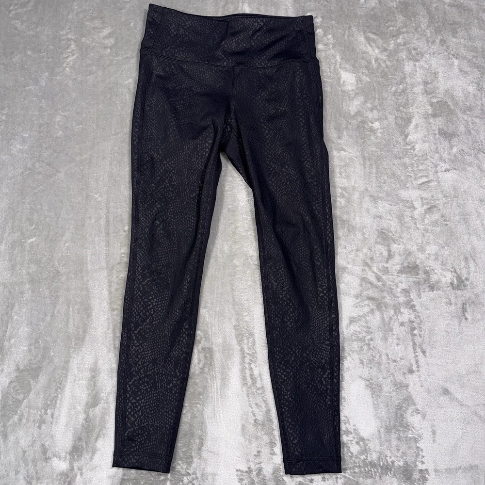 Athleta Leggings Womens XS Black Snake Print Gym Athletic - Picture 1 of 12
